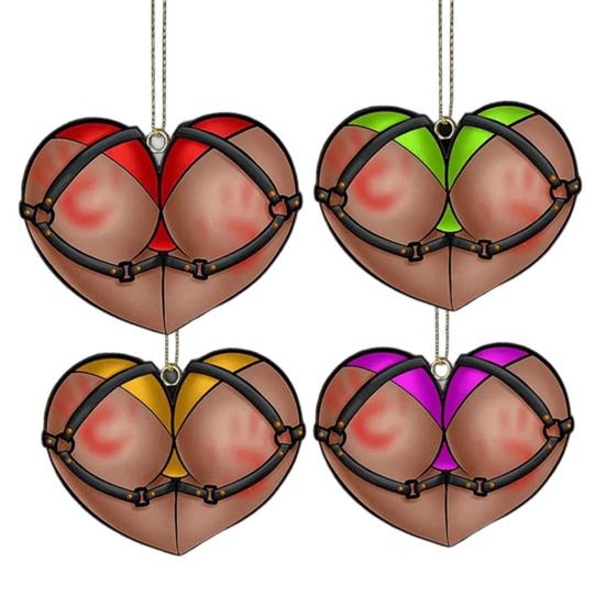 Zlobivé srdce postroj ozdoba hravá akrylová dekorace vánočního stromku slavnostní závěsná dekorace zábavný sváteční dárek pro přátele a rodinu