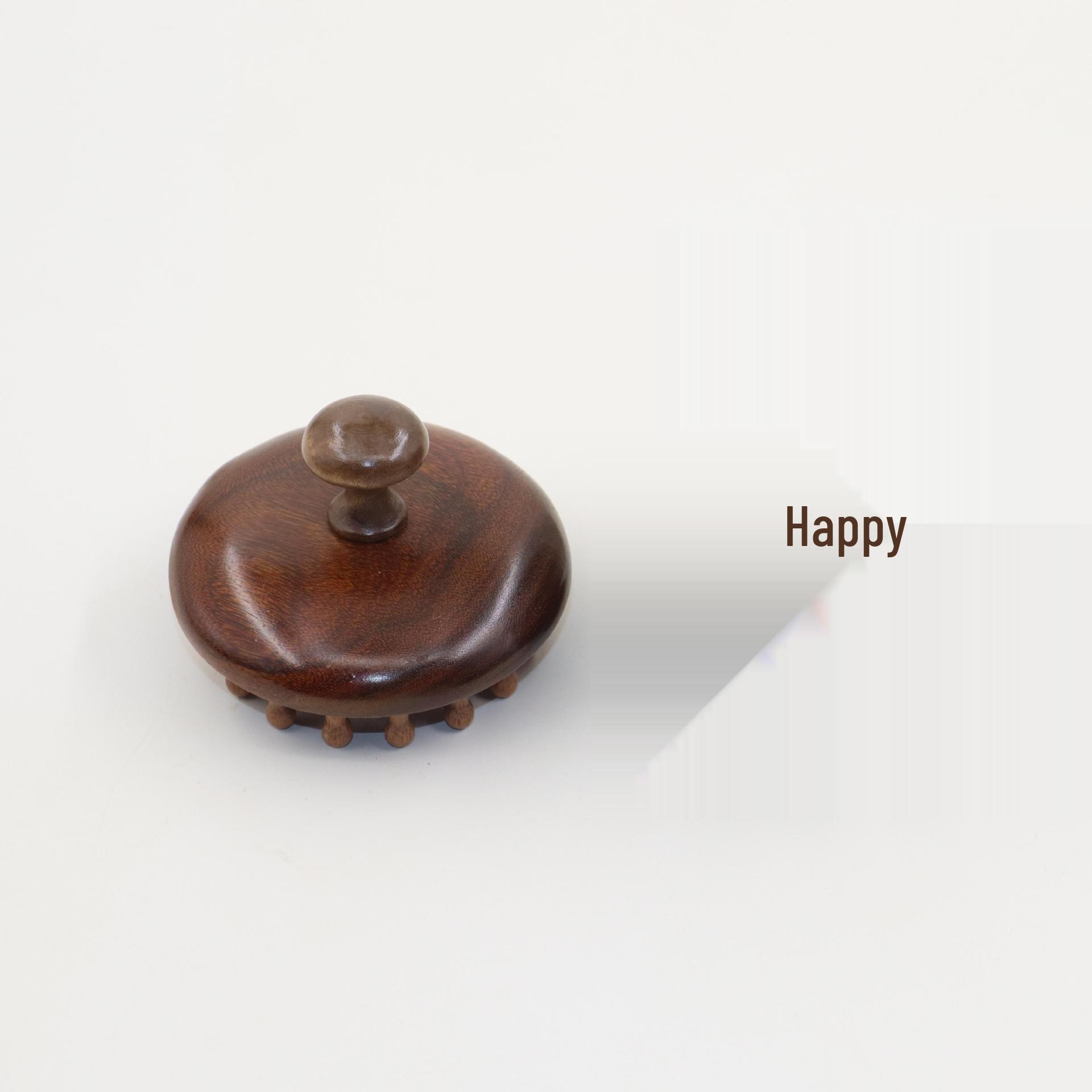 

Круглая массажная расческа из золотого сандала с 28 зубьями для кожи головы, ухода за волосами и меридианного здоровья.