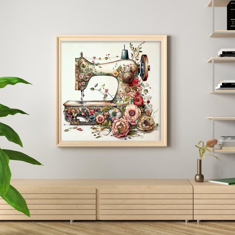 Full Embroidery Cotton Thread 14CT Printed Floral Sewing Machine Cross Stitch