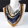 French romantic silk scarf women's cartoon character scarf simulation silk versatile decorative scarf autumn and winter scarf new