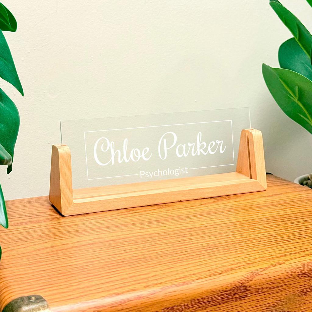 Personalized Name Plate For Desk Business Desk Gift With LED Stand Elegant Gift For Coworkers Employees Work Gift For Team Members