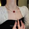 Rose Zircon Pearl Necklace Women's Collarbone Chain Retro Niche Design High-end Neck Chain Temperament Accessories