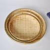 Wicker Woven Handmade Bamboo Raft Bamboo Basket Decor Ornaments Sieve Bamboo Raft Round Dustpan