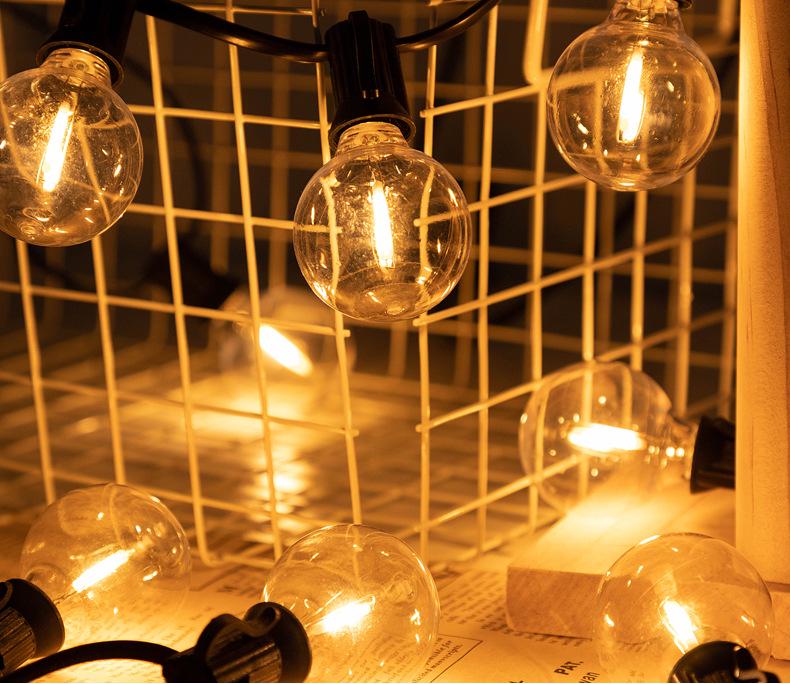 G40 Waterproof Solar LED String Lights - Outdoor, Drop-Proof, Remote-Controlled for Camping, Gardens, Weddings, and Christmas Decorating.