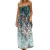 Damenmode Rückenfreies Spaghettiträger Lässiges Lockeres Vintage-Print-Kleid