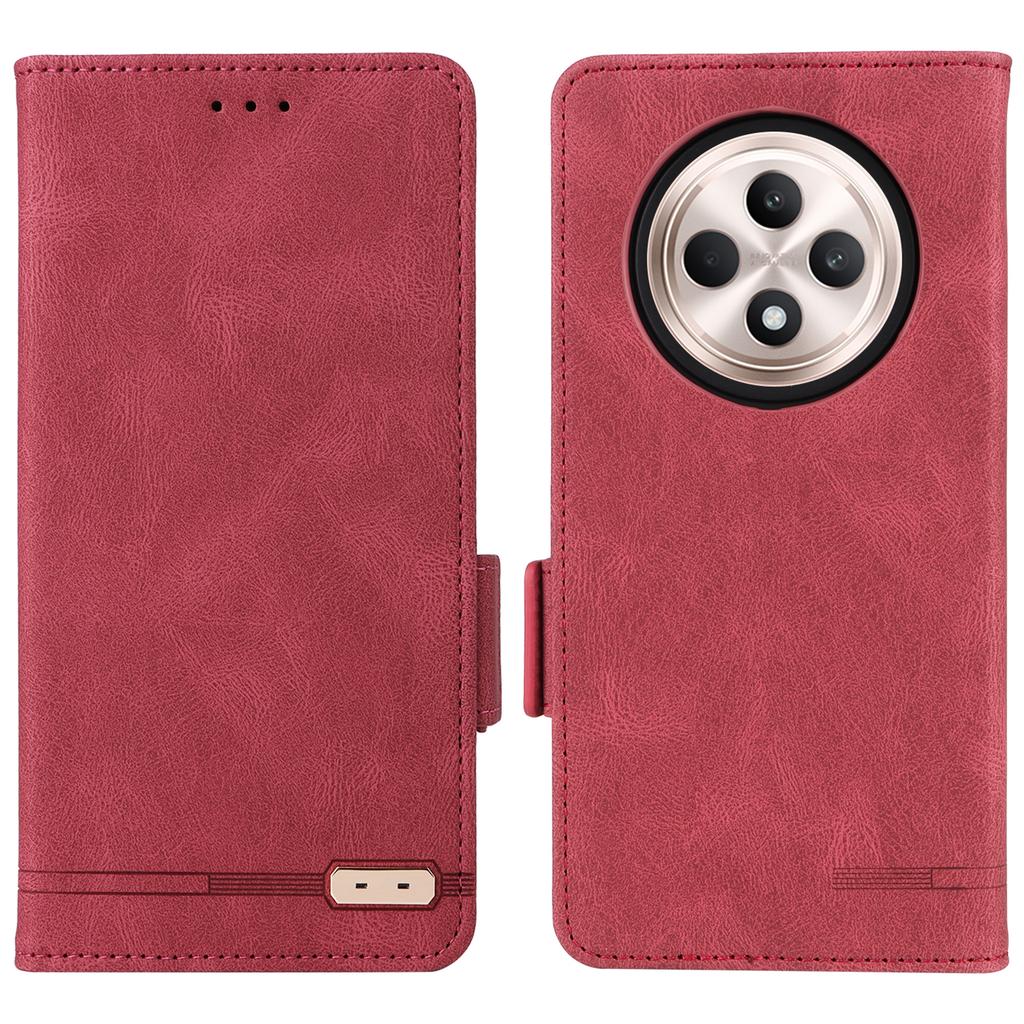 Für Oppo Reno12 F 5G Hülle Hardware Dekor Leder Brieftasche Handyhülle