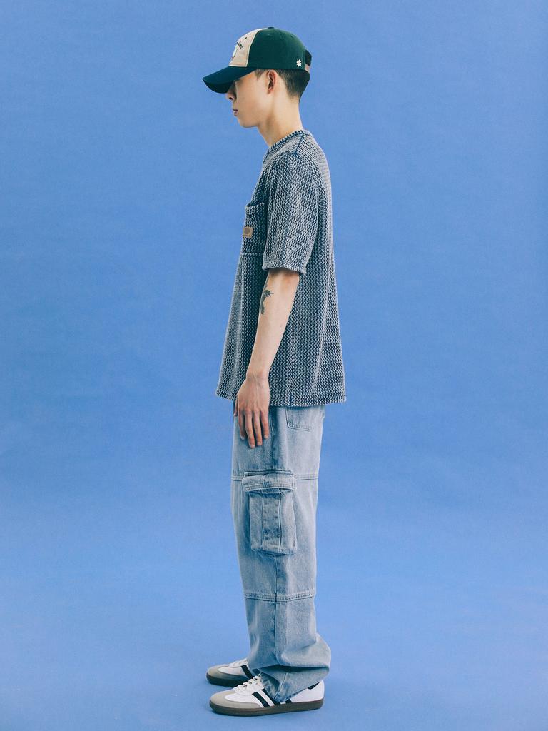 PHYSICAL DEPARTMENT Pocket Mesh Knit Ss Black