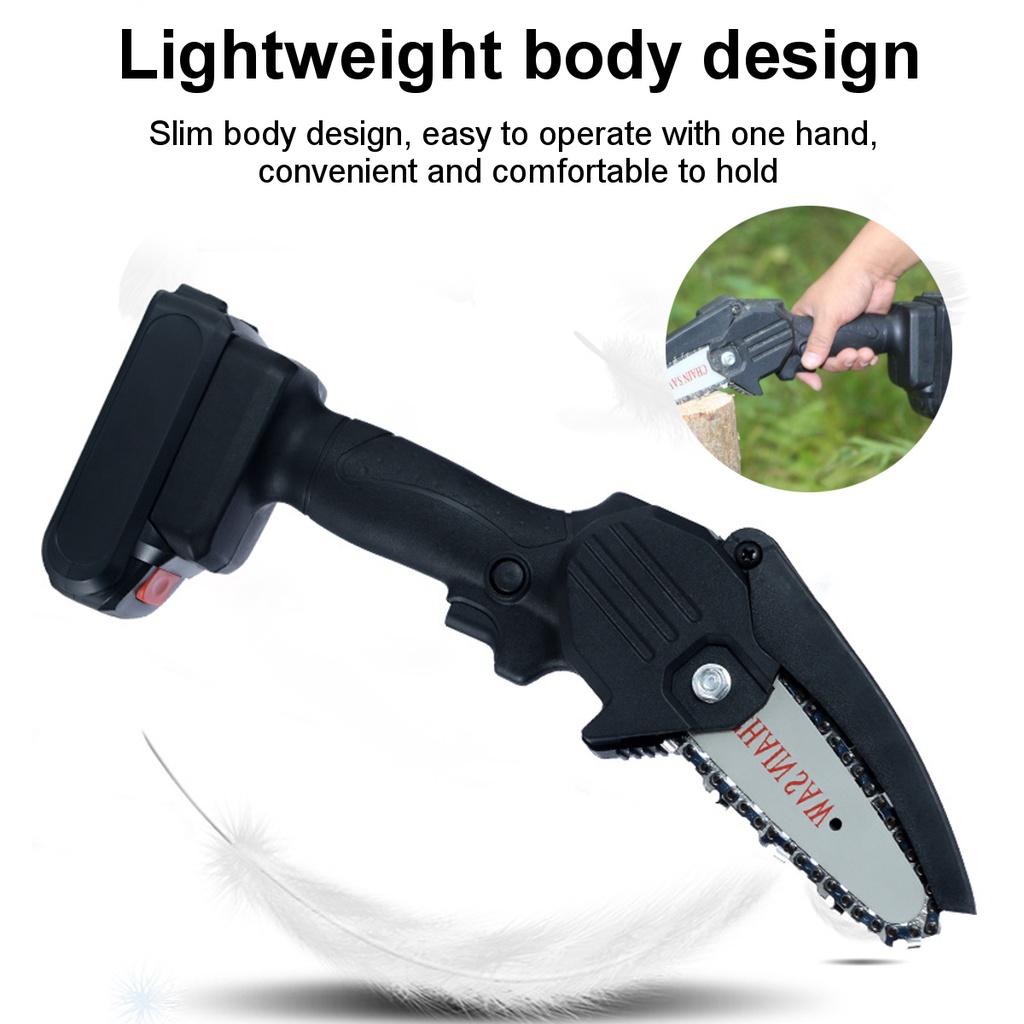 Mini One-Hand Woodworking Cordless Electric Chain Saw Wood Cutter 24V 550W
