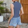 Women's Cropped Sweater Vest V Neck Button Down Crop Top Summer Casual Knit Sleeveless Cardigan for Teens Girls