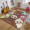 Custom Labubu Mat Personalized Name, Polyester Washable Indoor Entryway Rug, Gift for Christmas, Easter, Thanksgiving Day