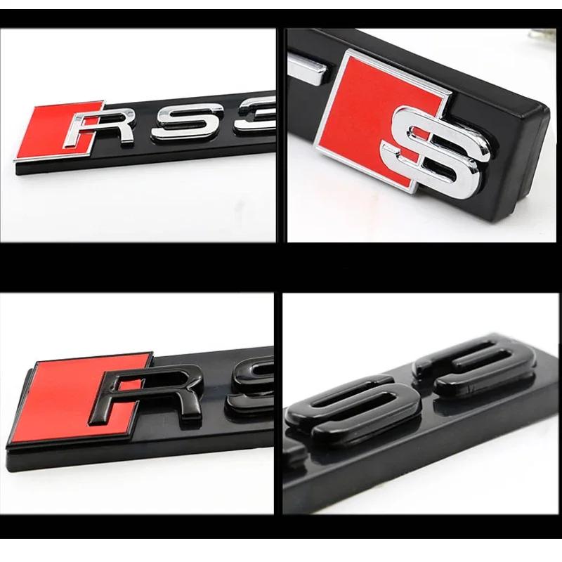 ABS Car Styling Front Grille Emblem Badge for A SQ3 SQ5 SQ7 SQ8 RSQ3 RSQ5 RSQ7 TTS TTRS Black Logo Auto Retrofit Accessories