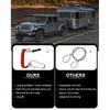 6FT Breakaway Trailer Cable, Trailer Brake Cable Stainless Steel Spring Safety Towing Coiled Wire with Pin, Emergency Brake Cable Strap Ground Clip