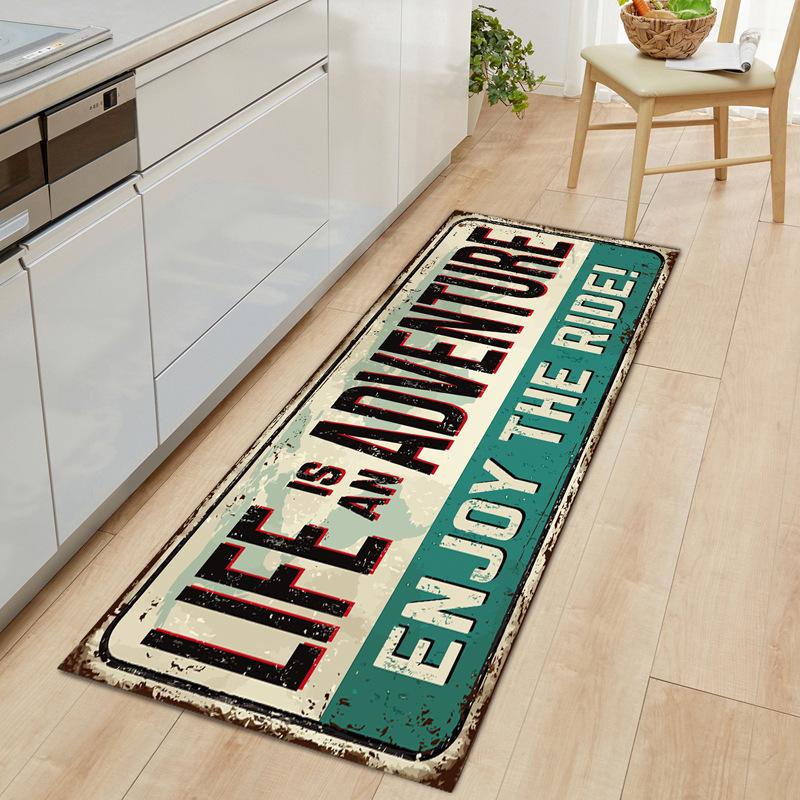 For Laundry, Long Foot Mats, Kitchen Mats, Letter Water-Absorbing Oil-Absorbing Floor Mats, Dirt-Resistant And Non-Slip Washing Machine Mats