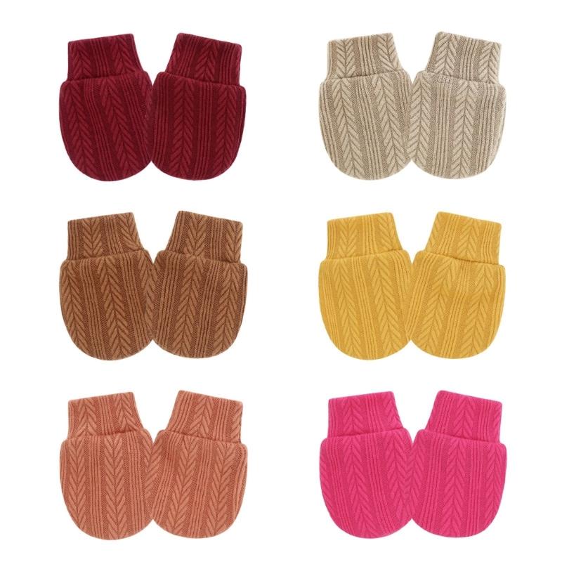Elastic Cuffs Baby Mittens Prevent Face Scratching Soft Cotton Gloves For 0-1 Month Infants Breathable Hand Covers