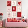 Whaline 12Pcs Valentine's Day Wall Art Prints Retro Romantic Love Heart Cupid Art Poster Red Pink Wall Decor For Wedding Home Living Room Bedroom,