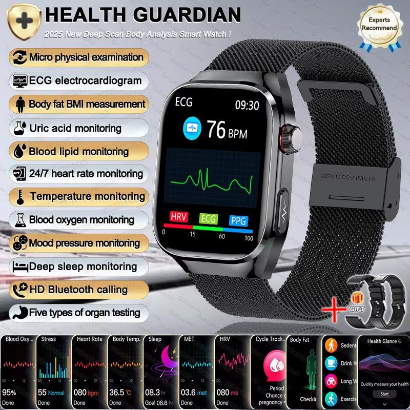 2025 New Women Smart Watch with BMI Measurement Menstrual Cycle ECG Heart Rate Blood Oxygen Sleep Fitness Tracker Smart Bracelet