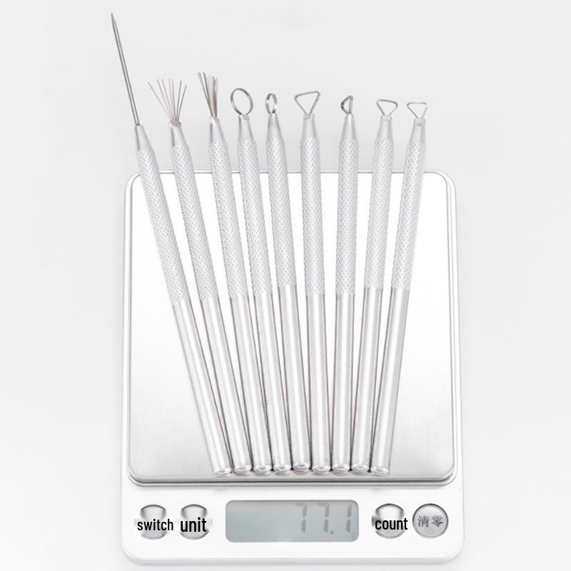 Seven-Needle Steel Brush for Ultra-Light Polymer Clay Shaping Tools, 7-Piece DIY Set
