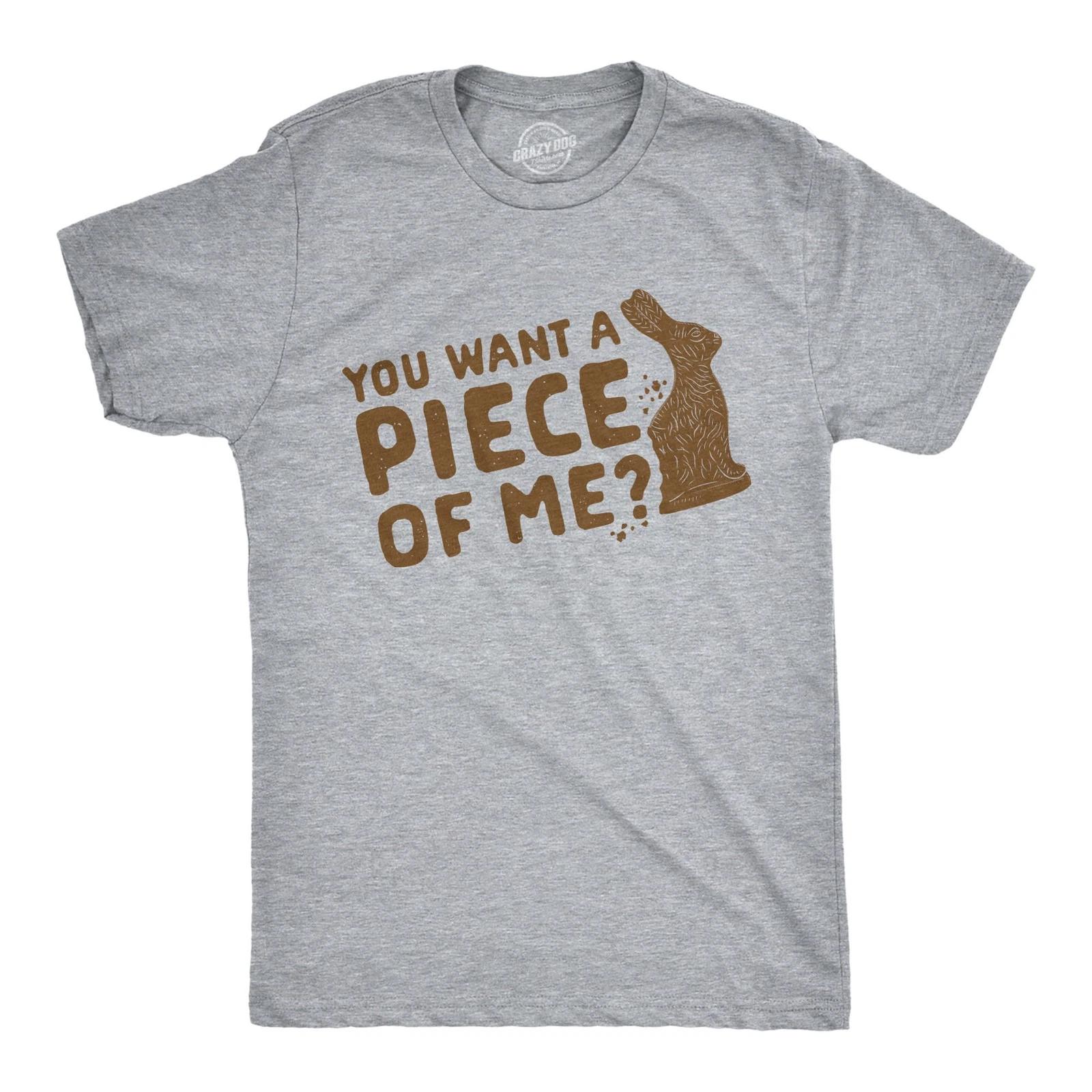 Mens You Want A Piece Of Me T Shirt Funny Chocolate Easter Bunny Tee XL