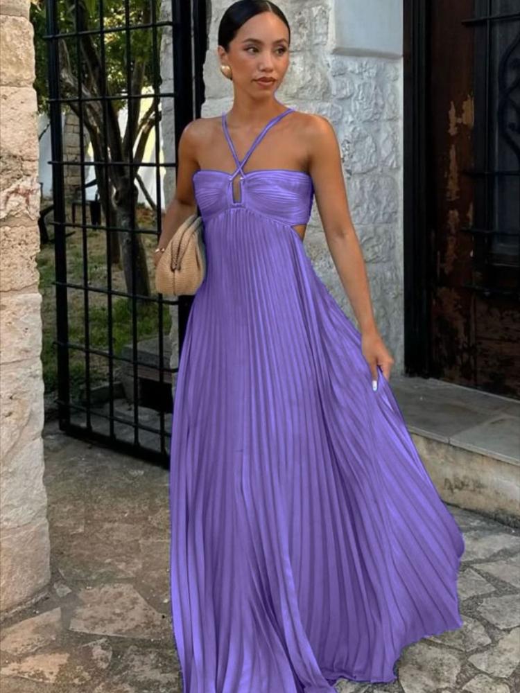 Trägerloses Maxikleid mit Rüschendetail für Damen, seitlicher Taillenausschnitt, gestuftes Kleid