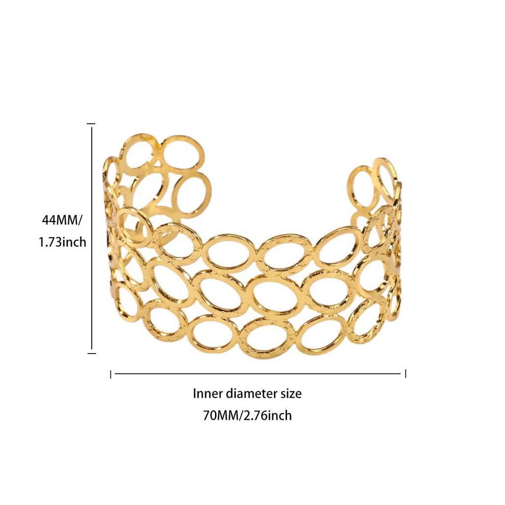 Retro exaggerated sunflower wide version open bracelet personality simple temperament punk jewelry