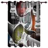 Music Stage Speaker Guitar Windows Curtains for Living Room Bedroom Window Treatments Household Kitchen Curtains