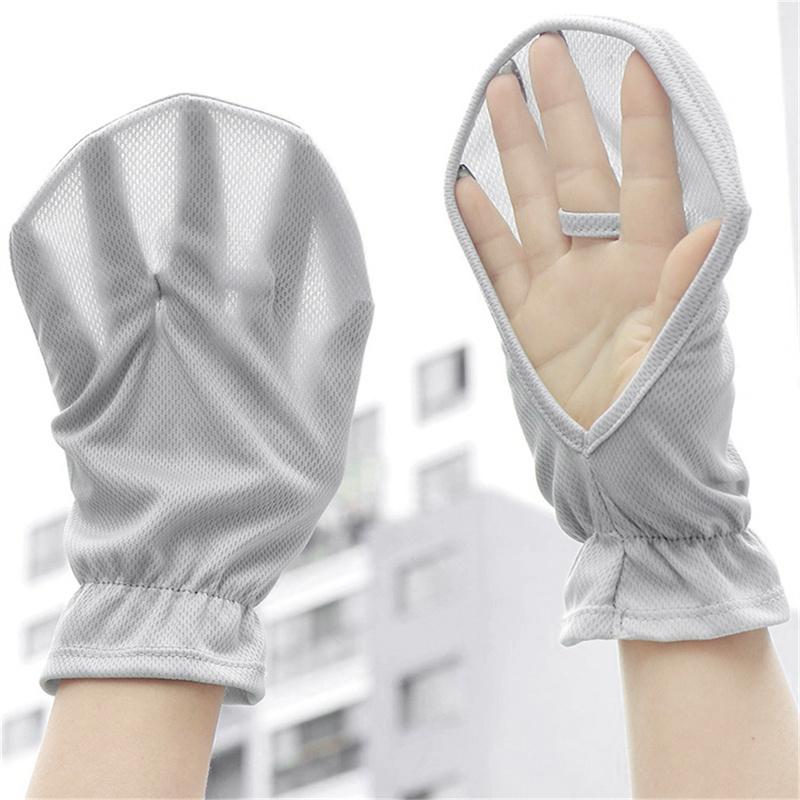 Women Summer Driving Sunscreen Gloves Outdoor Riding Loose Anti-ultraviolet Anti-slip Breathable Short Sunscreen Gloves