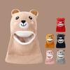 Baby Hat Scarf Integrated Hat Winter Warm Thickened Knitted Ear Hat Cute Super Cute Boys and Girls Wool Hat