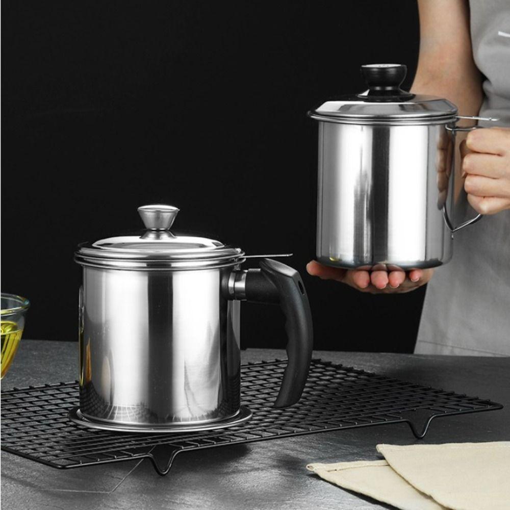 

304 сито для растительного масла из нержавеющей стали, утолщенный кухонный масляный горшок, высококачественный масляный фильтр, горшок Type A-1.4L