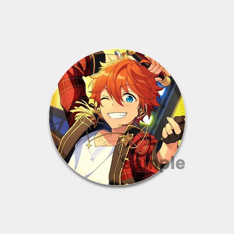 32/44/58mm Ensemble Stars Handgemachte Anstecknadel Rund Cartoon Lustig Einrastbare Broschen für Rucksack-Zubehör Anime Sammlerstück Abzeichen Hutdekoration