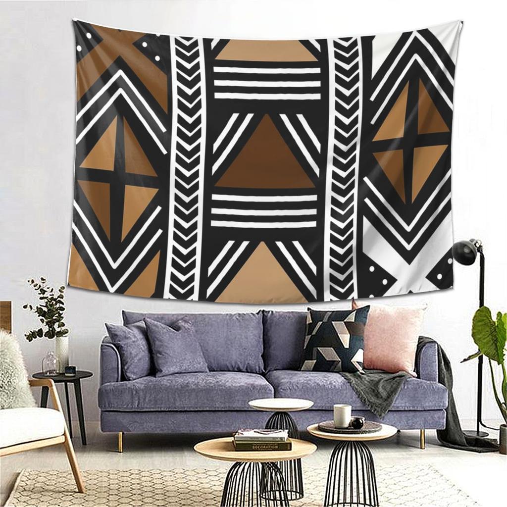 African Bogolan Tapestry Wall Hanging Aesthetic Home Decor Tapestries for Dorm Room