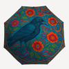 Colorful Floral Raven Art Print: Vibrant Nature DesignUmbrella, Portable 3-Fold Compact Umbrella for Men & Women Gift