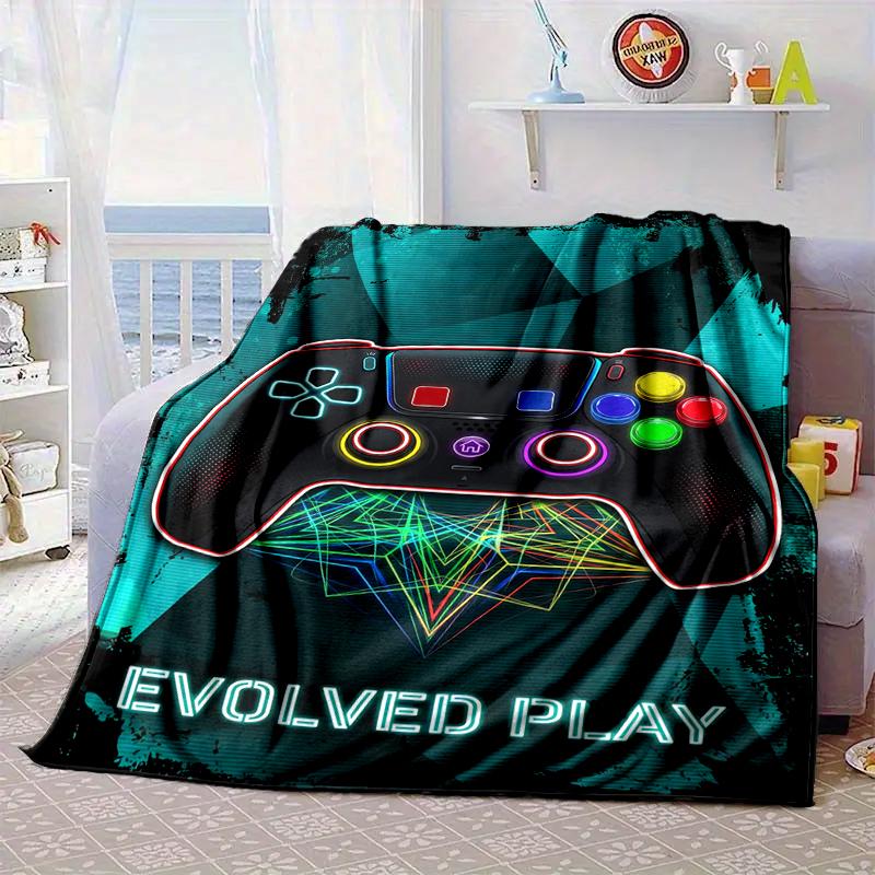 Colorful Gaming Adventure Blanket Flannel Blanket for Bed, Sofa, Camping, Hiking, Picnic Essentials, Gift for Family Fan Gifts