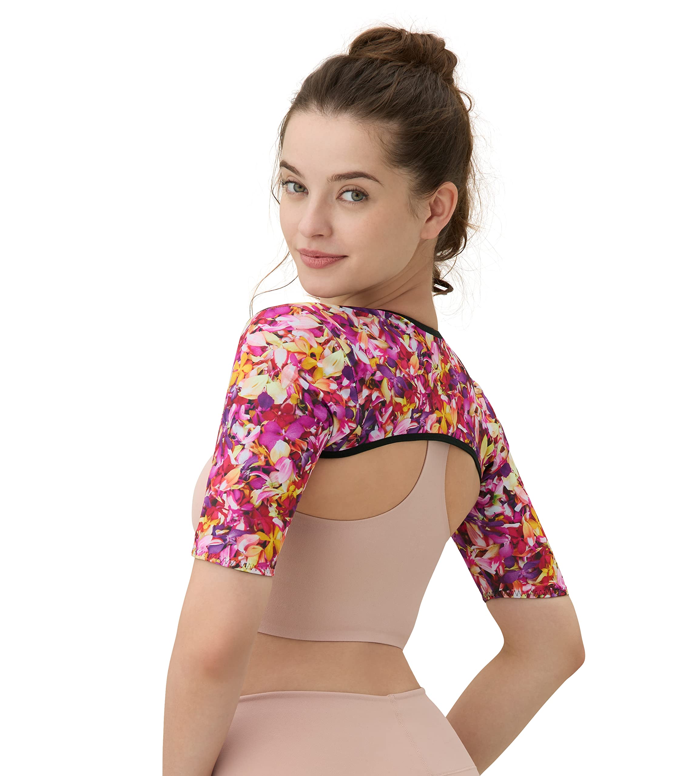 

DRMETHOD Yogini Yogini Shaper Компрессионное давление Верхняя часть рук Округлые плечи Формирующее белье Костюм для сауны [Официальный] (Розовый, S) розовый