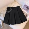 Korean-Style Plus Size Pleated Skirt Suit with Irregular Collar Top