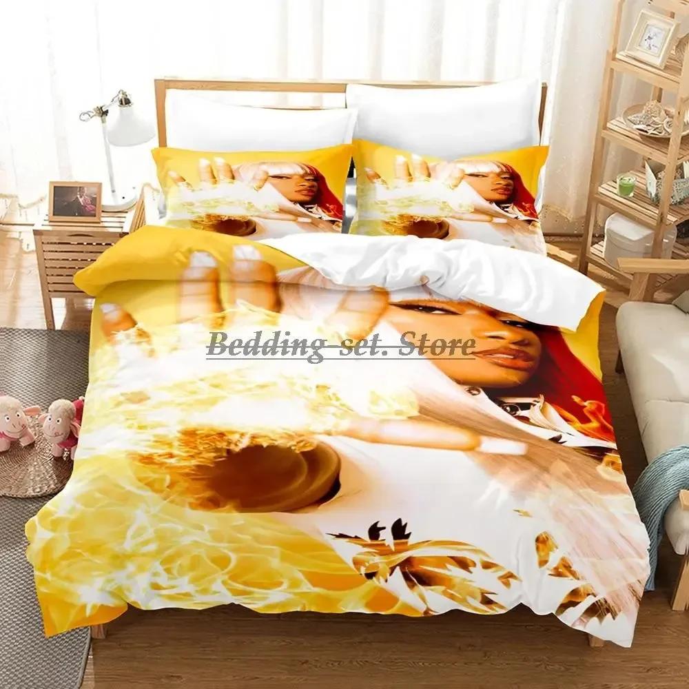 Cute Megan Thee Stallion Bedding Set Single Twin Full Queen King Size Bed Set Aldult Kid Bedroom Duvetcover Sets Bed Sheet Set