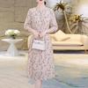 Double Crepe Silk Dress Women's Summer New Age-reducing Round Neck Tie Slim Mulberry Silk A-shaped Skirt