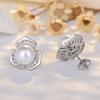 Pearls Stud Earrings for Women  Silver Needle Wedding Earring Engagement Sterling  Cubic Zirconia Fashion Accessories
