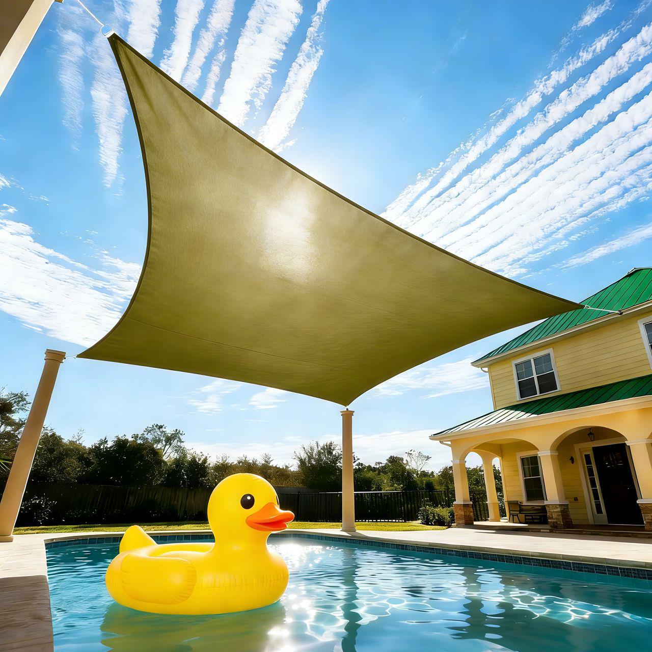 

Square Waterproof Sun Shade Sail UV-Protected Blackout Cloth for Outdoor Villas and Courtyards 2x2m хаки