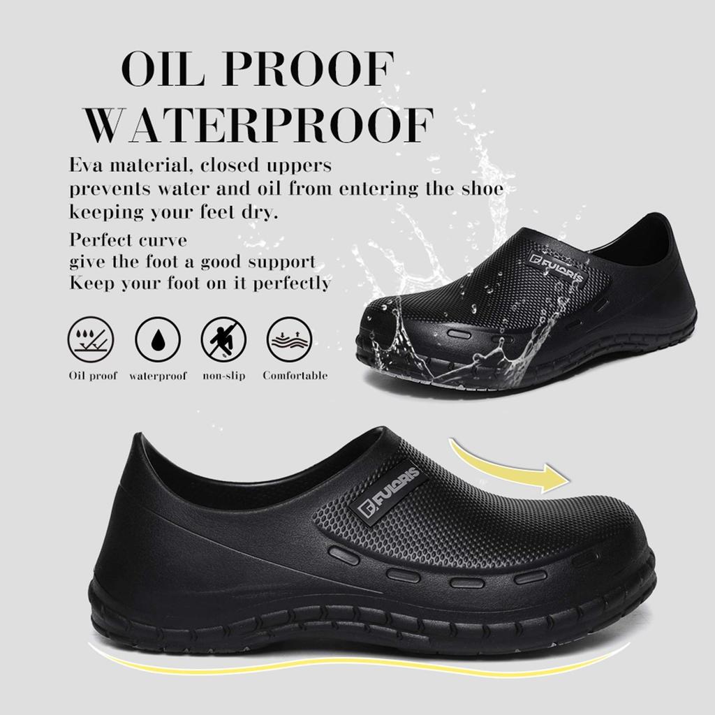 Kitchen Rubber Oil Work Wear For Spring and Suitable for the Unisex [QISU] Cook's Shoes, Shoes, Soles, Resistant, Waterproof, Anti-Slip, Shoes,
