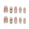30Pcs Cats Eye Press on Nail Almond Glues on Nail French Fake Nail Designs False Nail Artificial Nail for Women Girls