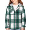 Children's Fashion Hooded Plaid All-match Casual Loose Shirt Long Sleeve Jacket