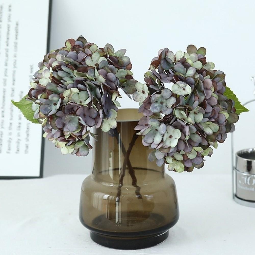 1/2/5Pcss Single Stem Artificial Hydrangea Lifelike Fake Plant Simulated Flower  for Indoor Decor