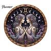 12 Zodiac Signs Faux Pearl Decor Sign Art Kit, DIY Painting Handmade Picture Kit Kits, Round 3D Constellation Wall Craft for Adults, Home Decoration