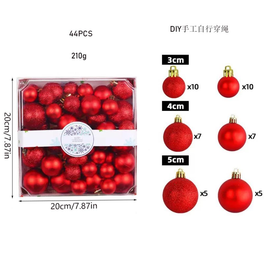 44 SZT. Wysokiej jakości Plastikowy Zestaw Kul Świątecznych 3cm 4cm 5cm 7 Kolorów Ozdoba Świąteczna Kula Zawieszki Świąteczne Dom