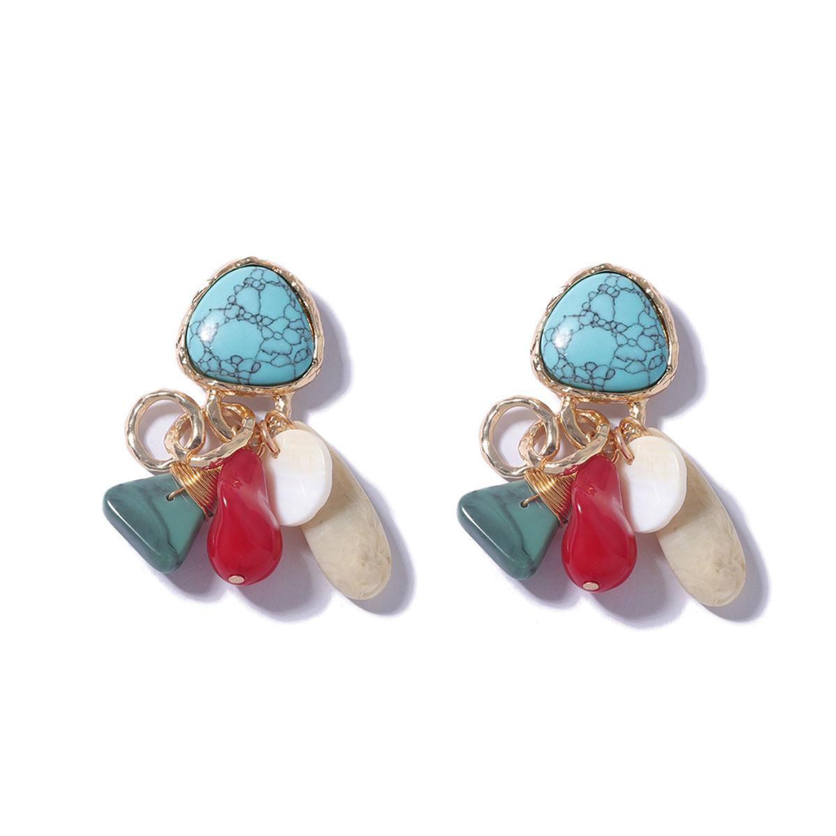 

Модные женские серьги в ретро-этническом стиле, разноцветные, неправильной формы, с жемчугом и бриллиантами, персонализированные бусины, ювелирные изделия класса «Ниш» 6.1*4.1 гарвардский малиновый