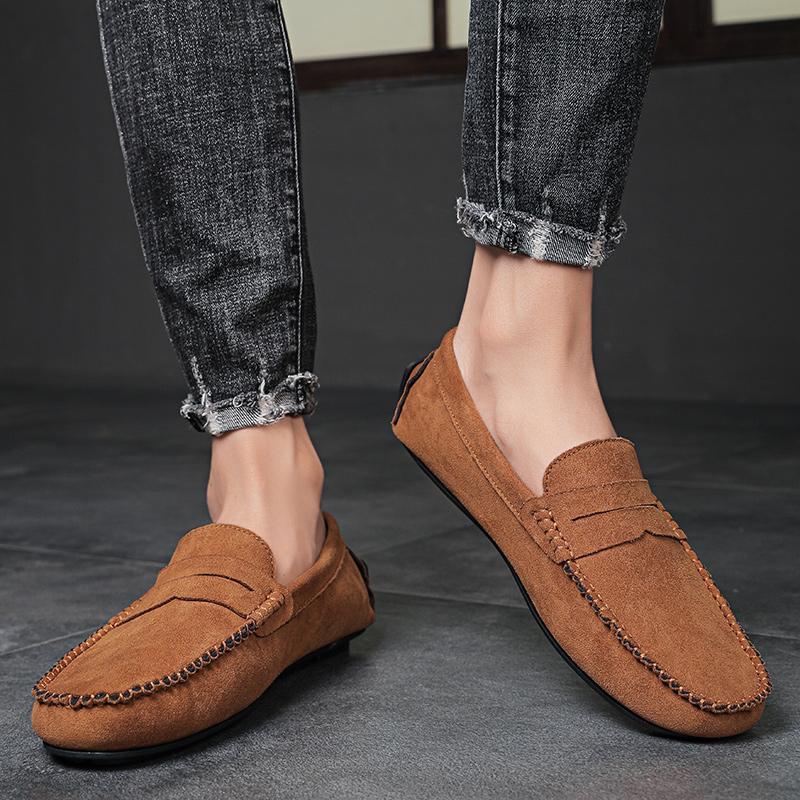 Suede Men Casual Shoes Breathable Comfort Slip-on Mens Driving Shoes Fashion Male Lazy Shoes Luxury Brand Loafers