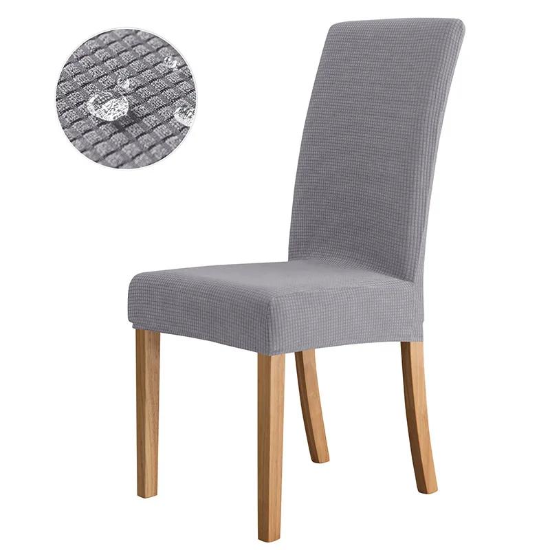 Soft Cheap Waterproof Chair Covers Solid Colours Chair Cover Stretch Elastic Office Chair Banquet Furniture Protector Home Decor