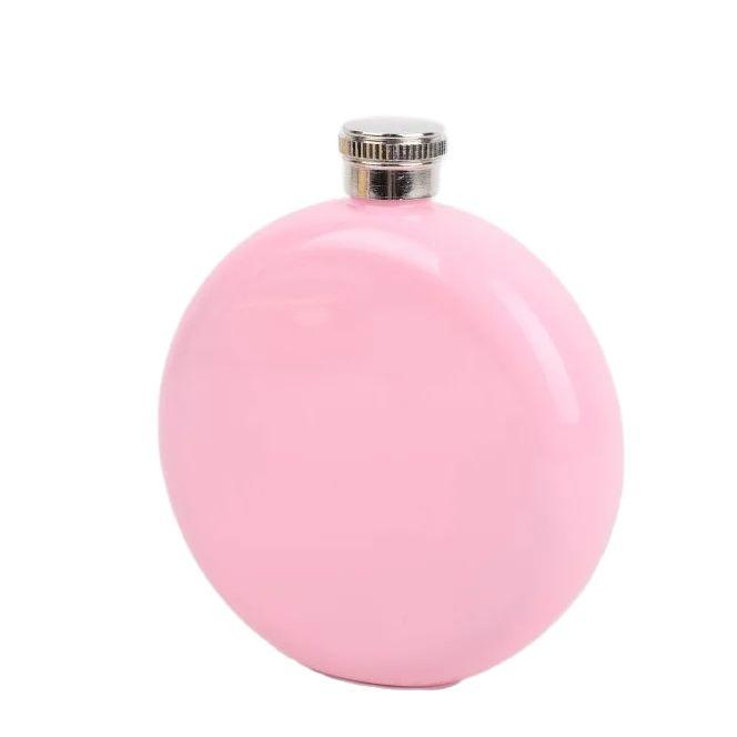 Round 5oz Stainless Steel Hip Flask Paint Whiskey Wine Bottle Alcohol Liquor Pocket Flagon Colorful