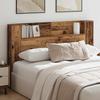 Storage Headboard with LED Reclaimed Wood Look 160 cm Engineered Wood