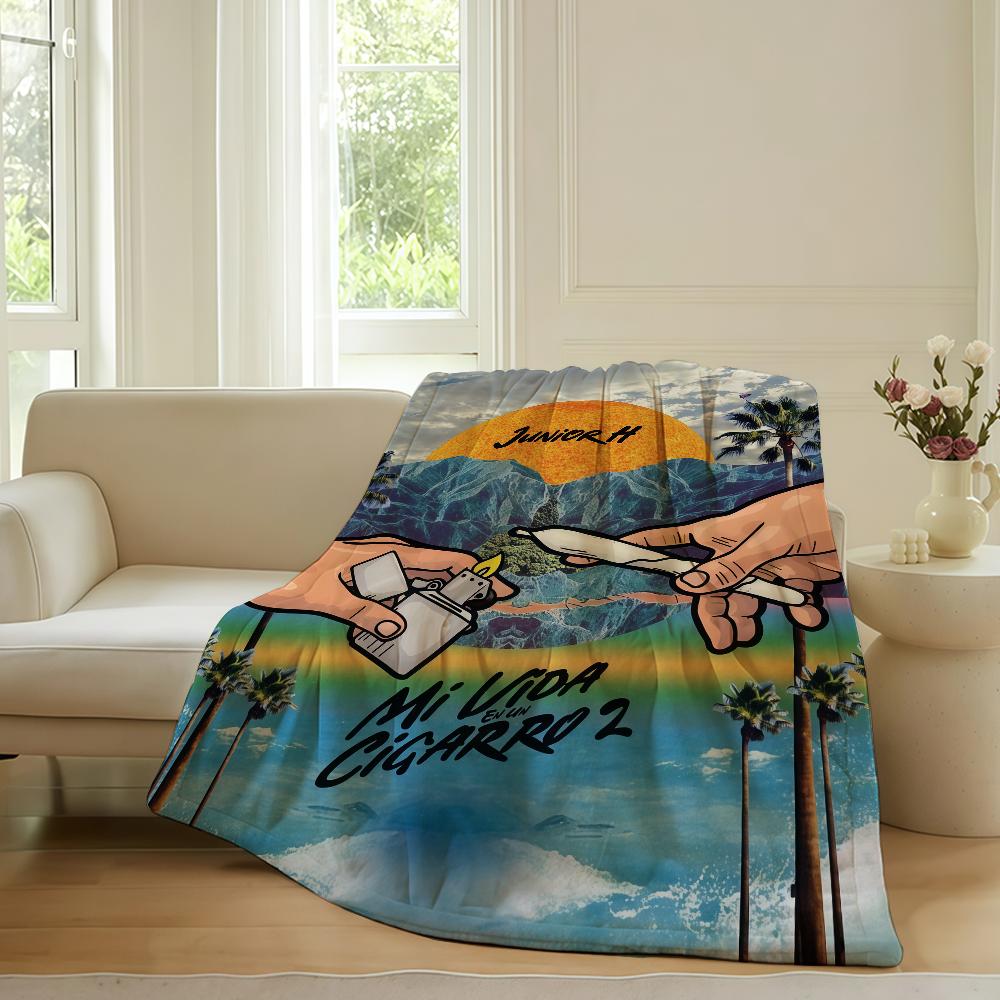 Mexican Singer Junior H Blanket For Sofa Office Bed Plane Travel Sleep Read Relax Camping Soft And Warm
